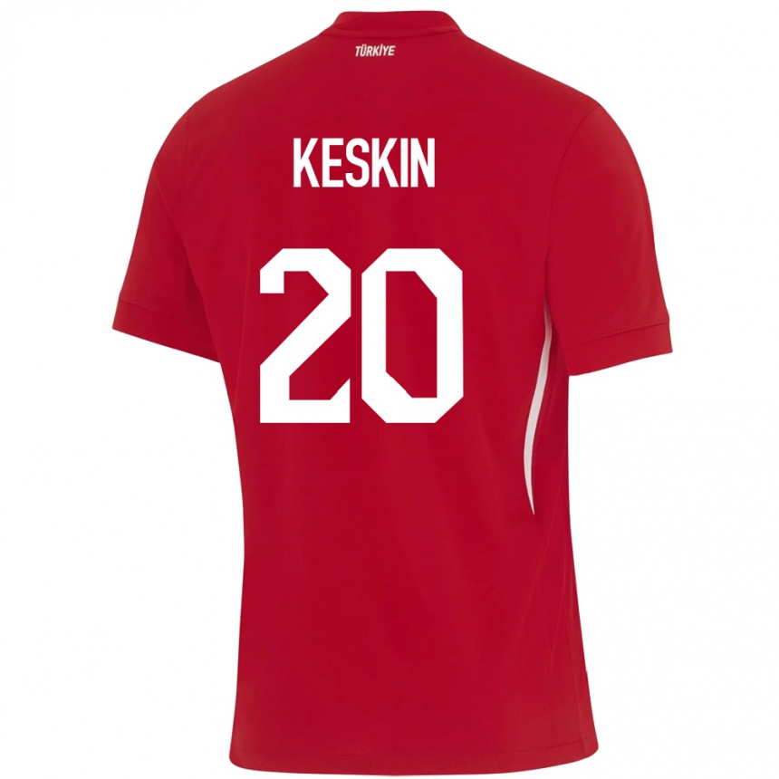 נשים כדורגל טורקיה Elif Keskin #20 אָדוֹם הרחק ג'רזי 24-26