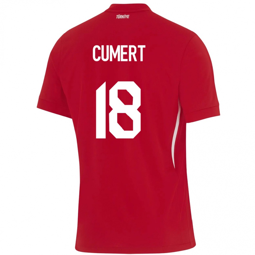 נשים כדורגל טורקיה Ecem Cumert #18 אָדוֹם הרחק ג'רזי 24-26