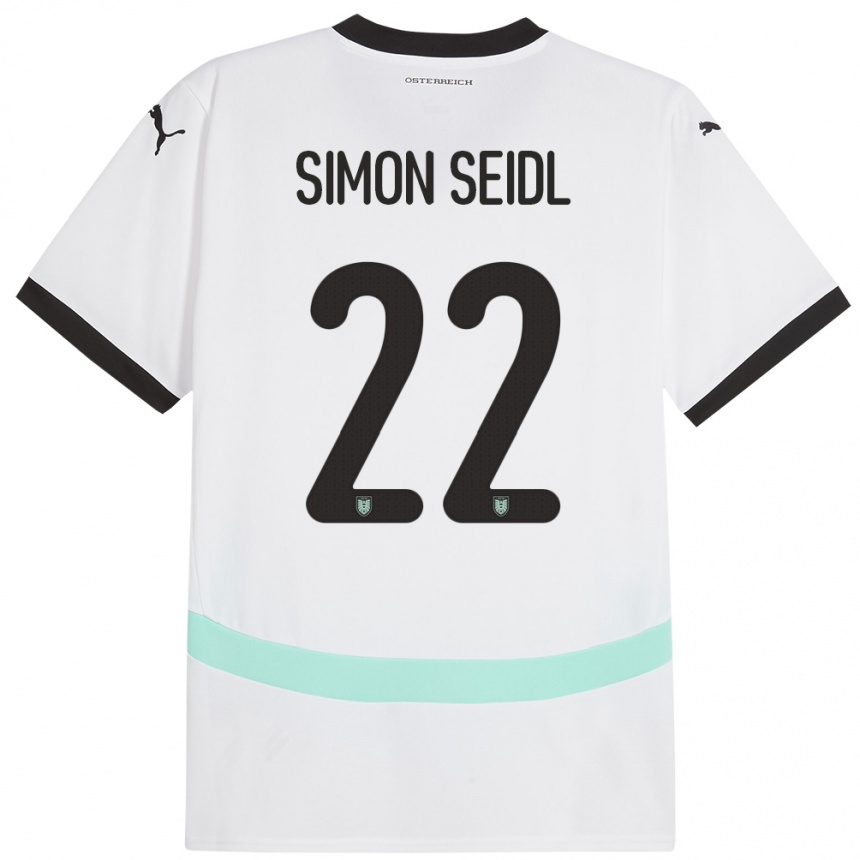 נשים כדורגל אוסטריה Simon Seidl #22 לבן הרחק ג'רזי 24-26