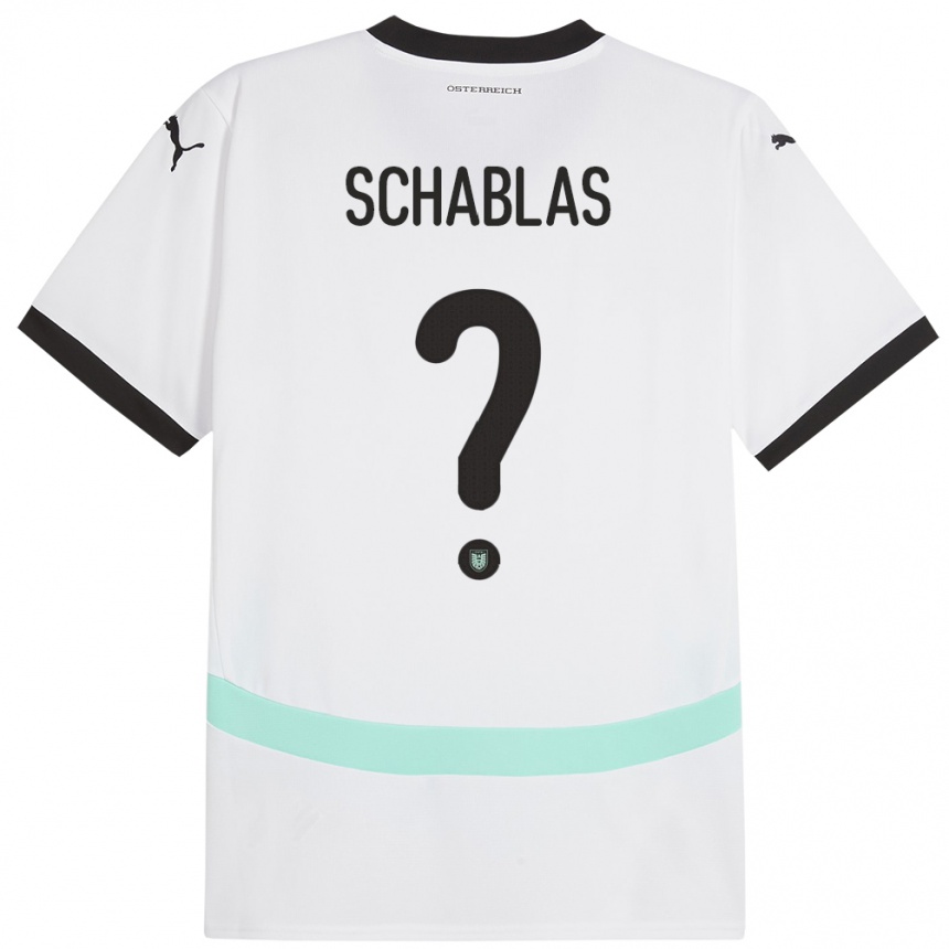 נשים כדורגל אוסטריה Matteo Schablas #0 לבן הרחק ג'רזי 24-26