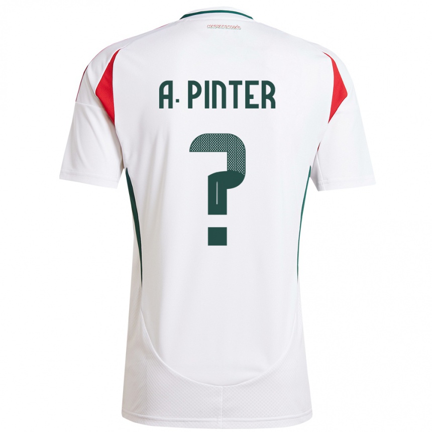נשים כדורגל הונגריה Attila Pintér #0 לבן הרחק ג'רזי 24-26