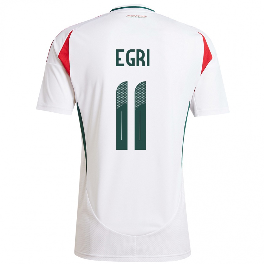 נשים כדורגל הונגריה Imre Egri #11 לבן הרחק ג'רזי 24-26