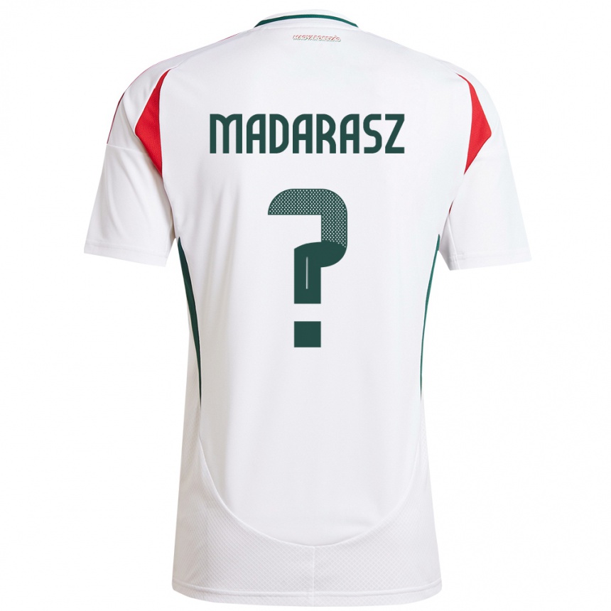 נשים כדורגל הונגריה Ádám Madarász #0 לבן הרחק ג'רזי 24-26