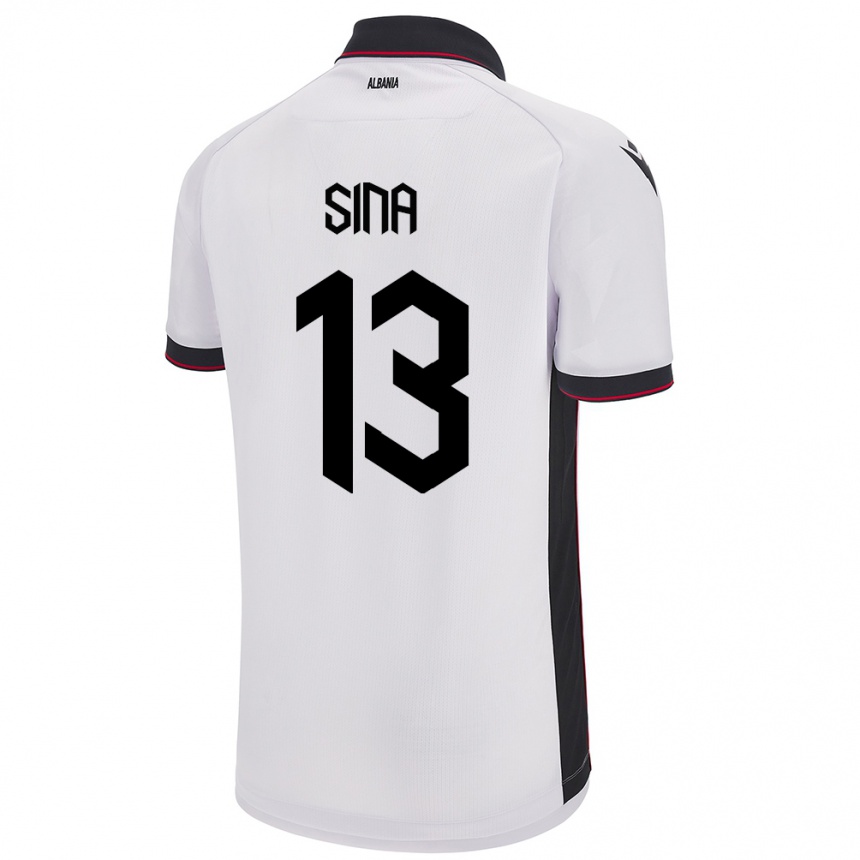 נשים כדורגל אלבניה Samuele Sina #13 לבן הרחק ג'רזי 24-26