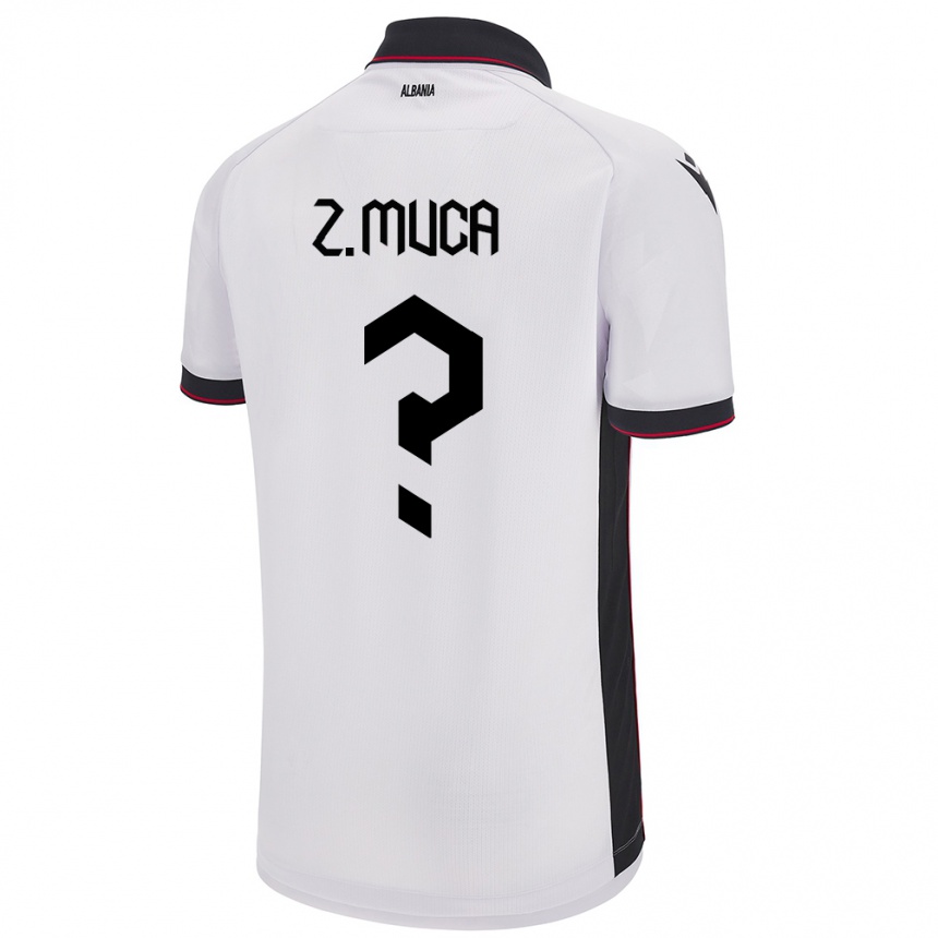 נשים כדורגל אלבניה Zylyf Muça #0 לבן הרחק ג'רזי 24-26