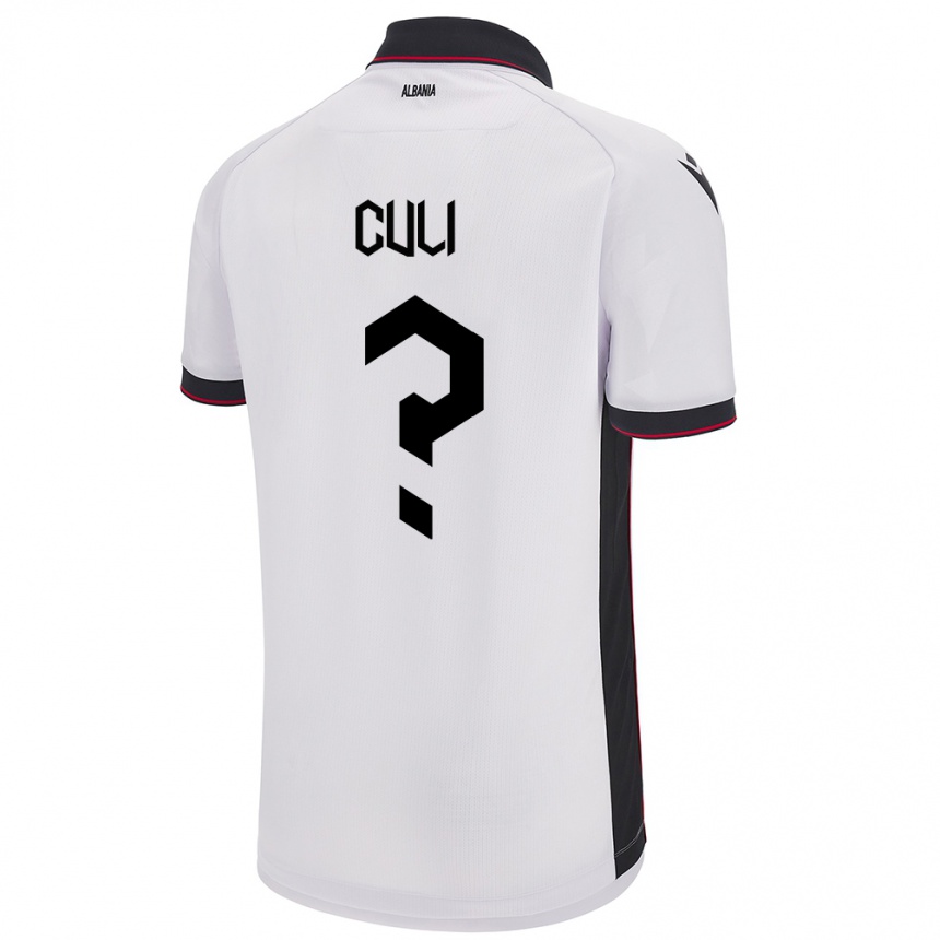 נשים כדורגל אלבניה Daniel Culi #0 לבן הרחק ג'רזי 24-26