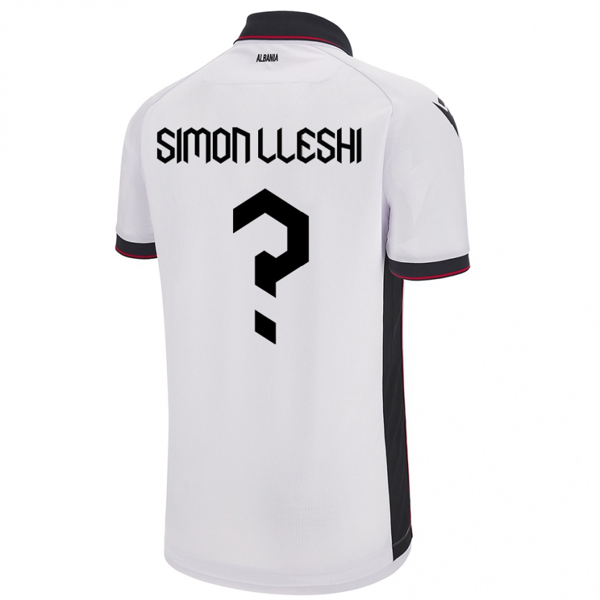 נשים כדורגל אלבניה Simon Lleshi #0 לבן הרחק ג'רזי 24-26