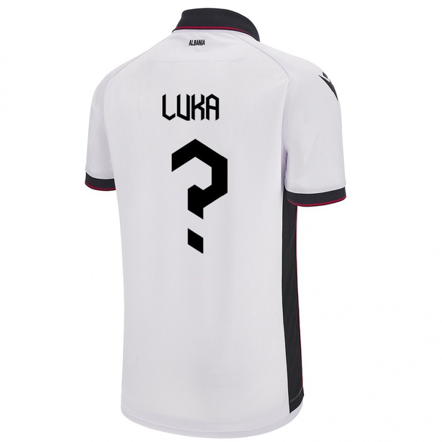 נשים כדורגל אלבניה Majkol Luka #0 לבן הרחק ג'רזי 24-26