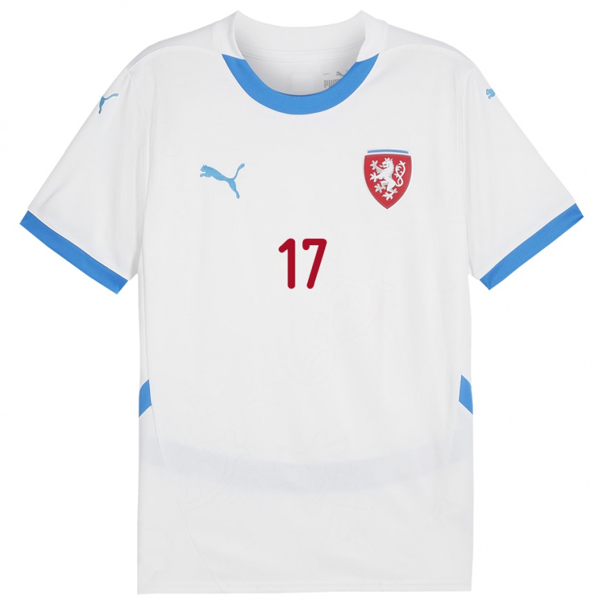 נשים כדורגל צ'כיה Marek Havran #17 לבן הרחק ג'רזי 24-26