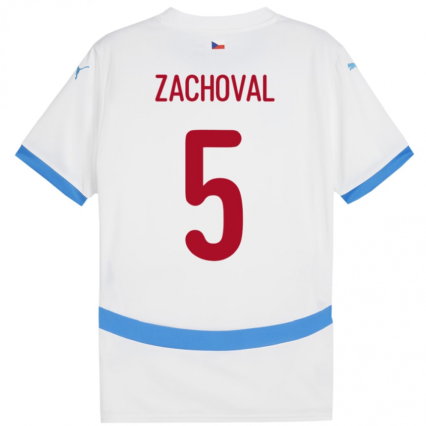 נשים כדורגל צ'כיה Matej Zachoval #5 לבן הרחק ג'רזי 24-26
