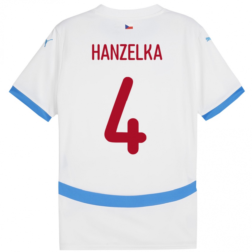 נשים כדורגל צ'כיה Denis Hanzelka #4 לבן הרחק ג'רזי 24-26