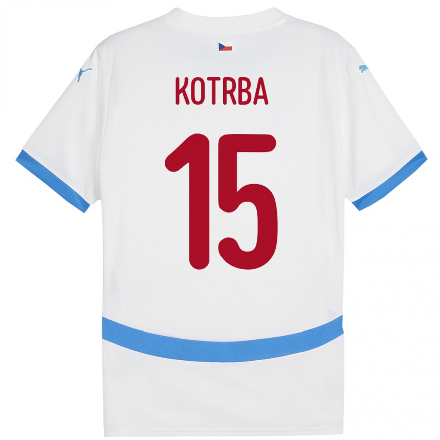 נשים כדורגל צ'כיה Damian Kotrba #15 לבן הרחק ג'רזי 24-26