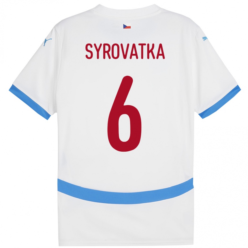 נשים כדורגל צ'כיה Matyas Syrovatka #6 לבן הרחק ג'רזי 24-26