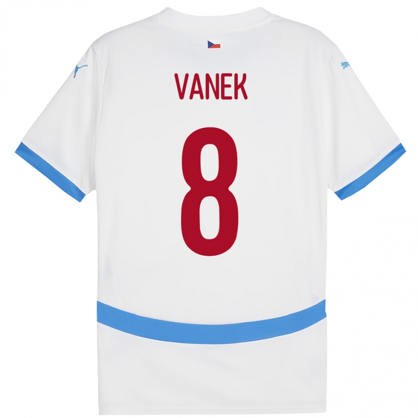 נשים כדורגל צ'כיה Lukas Vanek #8 לבן הרחק ג'רזי 24-26