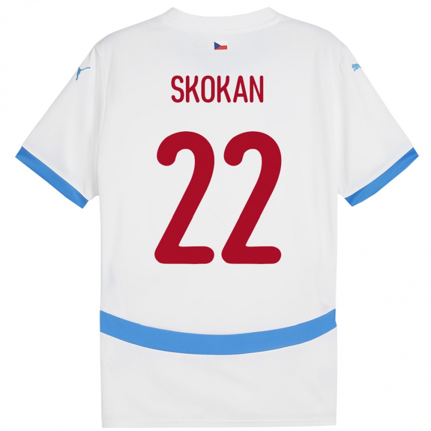 נשים כדורגל צ'כיה Vitek Skokan #22 לבן הרחק ג'רזי 24-26
