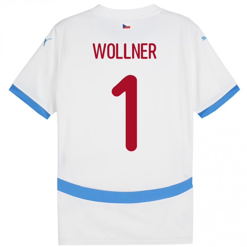נשים כדורגל צ'כיה Vojtech Wollner #1 לבן הרחק ג'רזי 24-26