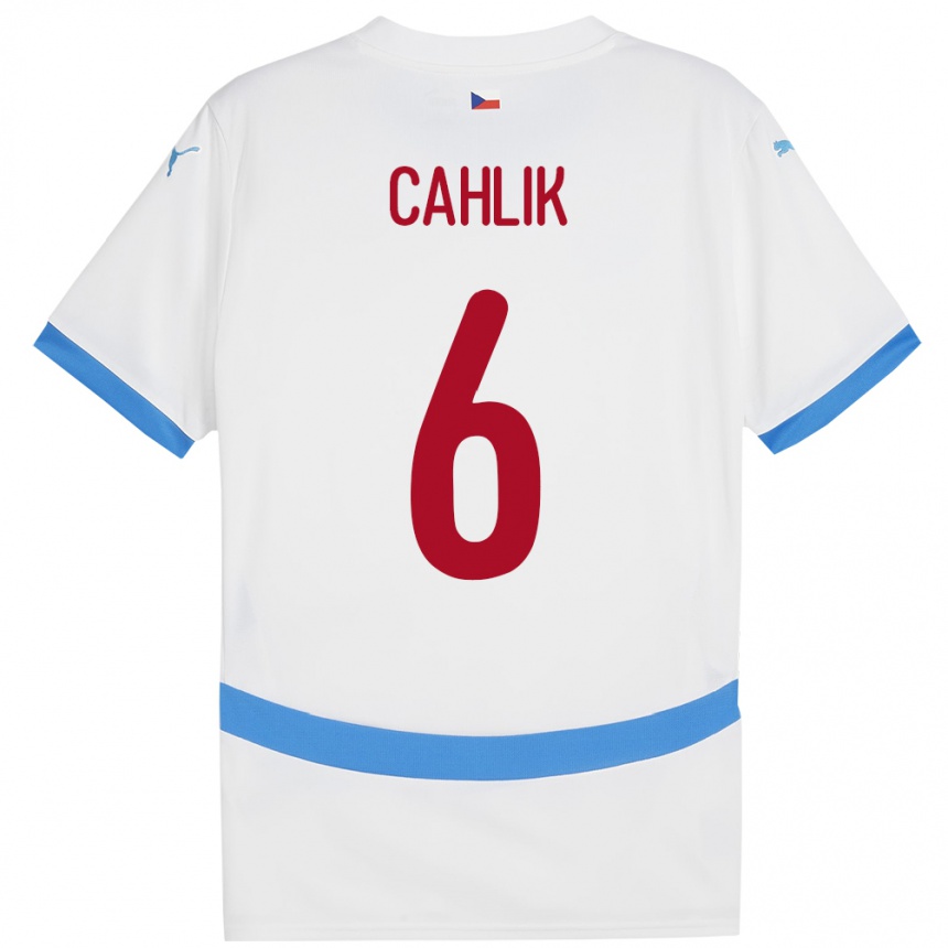 נשים כדורגל צ'כיה Jakub Cahlik #6 לבן הרחק ג'רזי 24-26