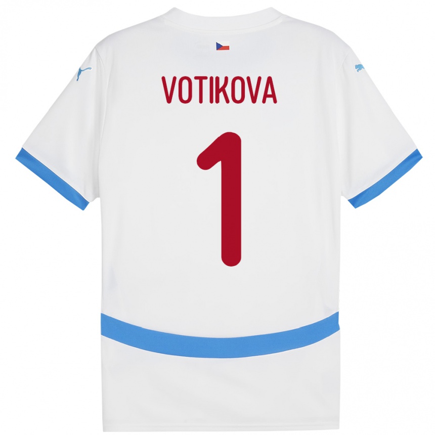 נשים כדורגל צ'כיה Barbora Votíková #1 לבן הרחק ג'רזי 24-26