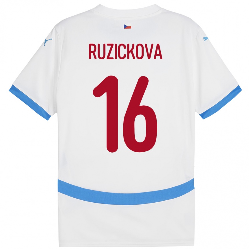 נשים כדורגל צ'כיה Barbora Růžičková #16 לבן הרחק ג'רזי 24-26