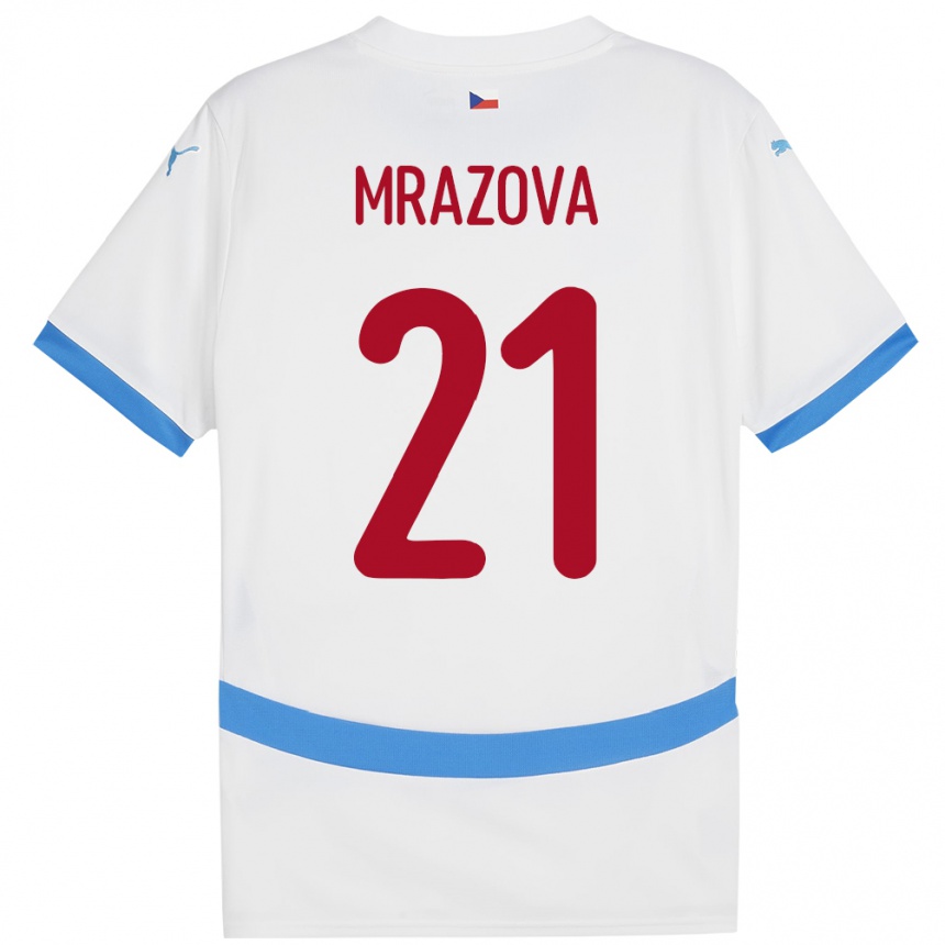נשים כדורגל צ'כיה Miroslava Mrázová #21 לבן הרחק ג'רזי 24-26