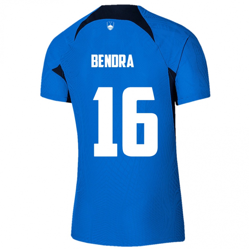 נשים כדורגל סלובניה Kristjan Bendra #16 כְּחוֹל הרחק ג'רזי 24-26