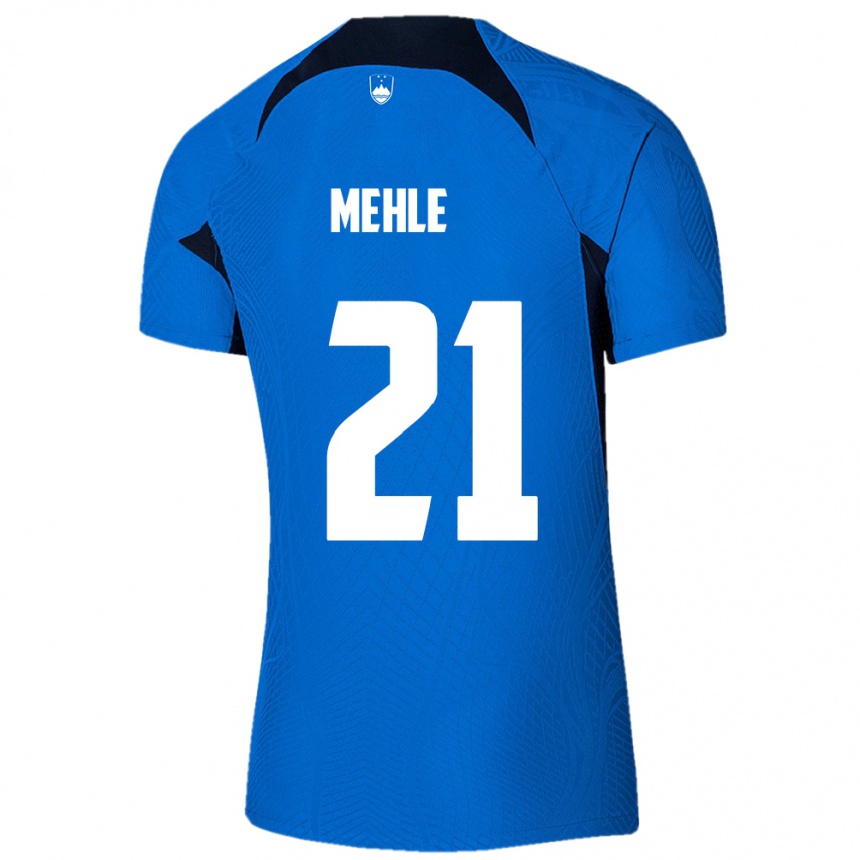נשים כדורגל סלובניה Matej Mehle #21 כְּחוֹל הרחק ג'רזי 24-26