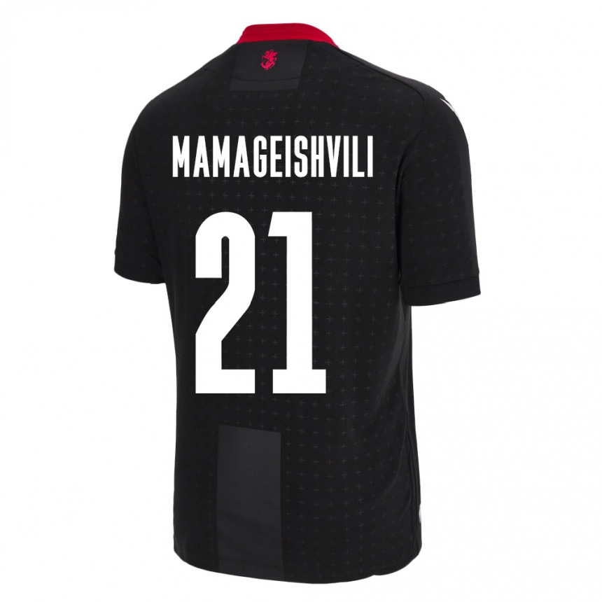 נשים כדורגל גאורגיה Otar Mamageishvili #21 שָׁחוֹר הרחק ג'רזי 24-26