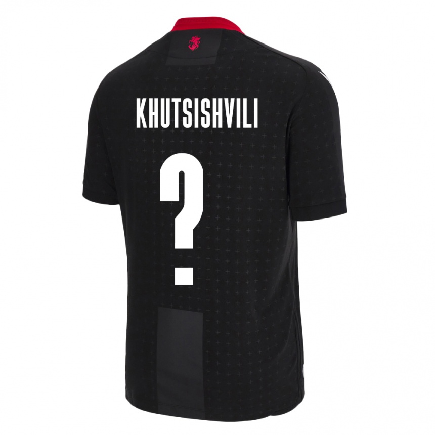 נשים כדורגל גאורגיה Lasha Khutsishvili #0 שָׁחוֹר הרחק ג'רזי 24-26