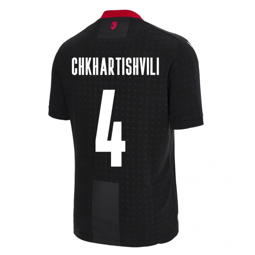 נשים כדורגל גאורגיה Nino Chkhartishvili #4 שָׁחוֹר הרחק ג'רזי 24-26