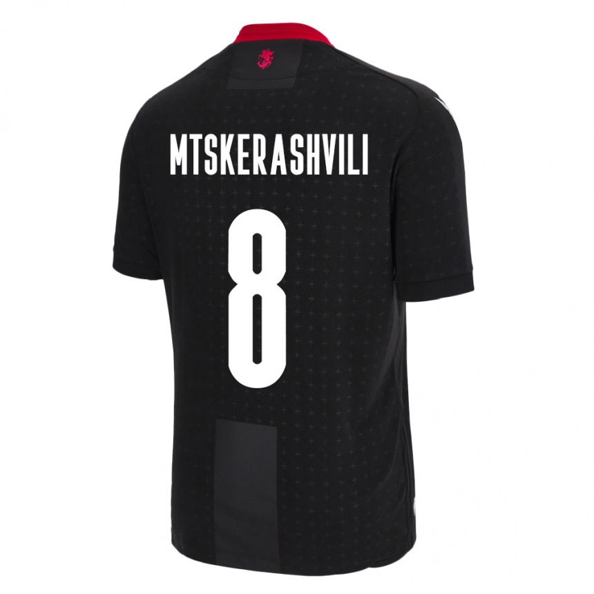 נשים כדורגל גאורגיה Lizi Mtskerashvili #8 שָׁחוֹר הרחק ג'רזי 24-26