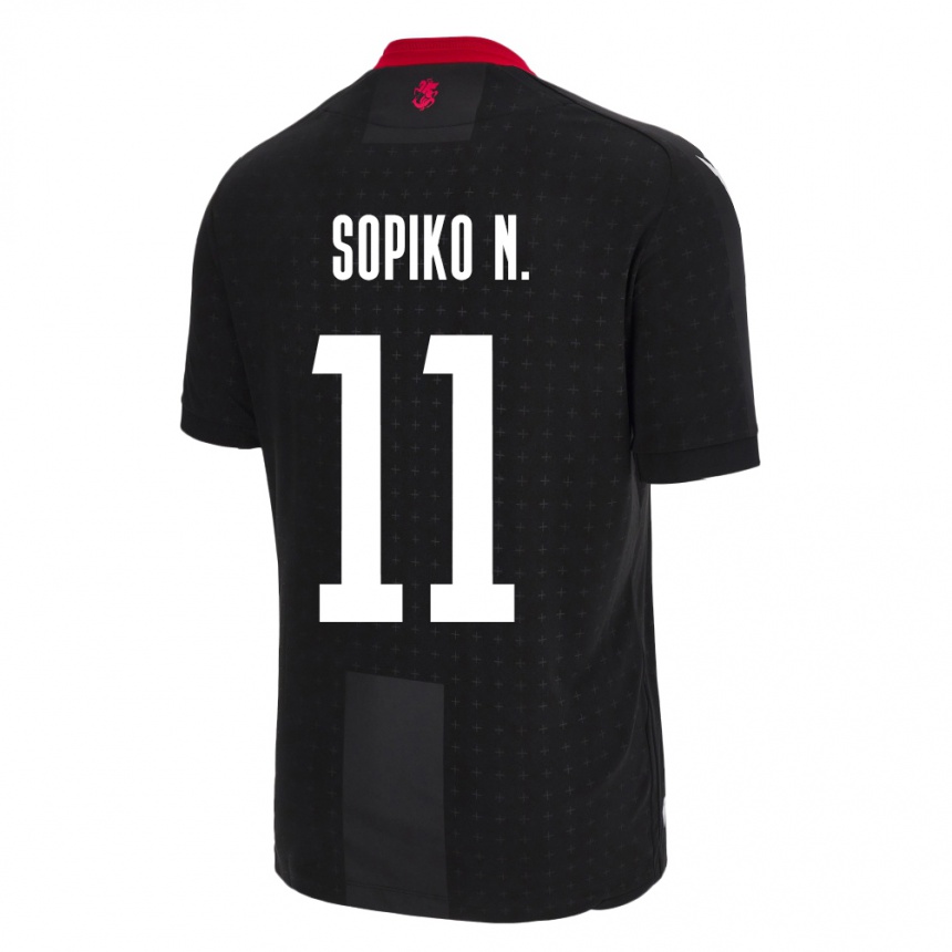 נשים כדורגל גאורגיה Sopiko Narsia #11 שָׁחוֹר הרחק ג'רזי 24-26