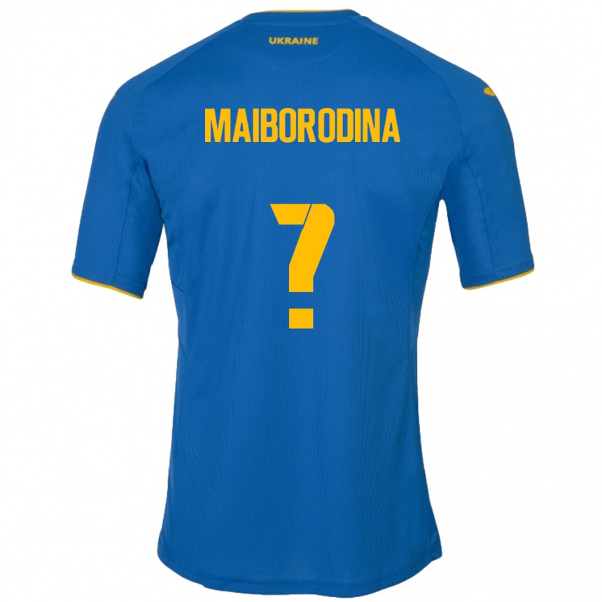 נשים כדורגל אוקראינה Iryna Maiborodina #0 כְּחוֹל הרחק ג'רזי 24-26