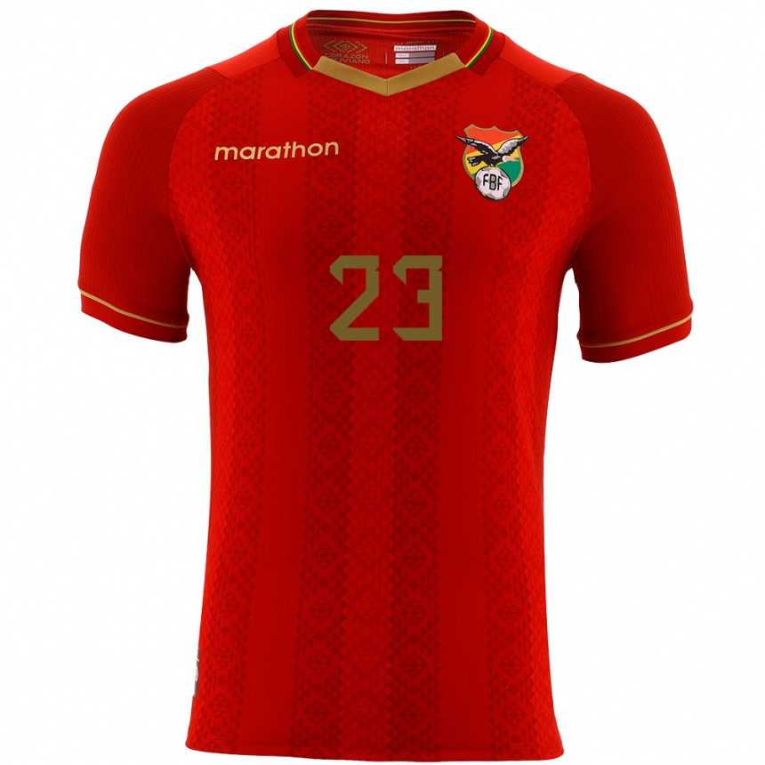נשים כדורגל בוליביה Leonel Moreno #23 אָדוֹם הרחק ג'רזי 24-26