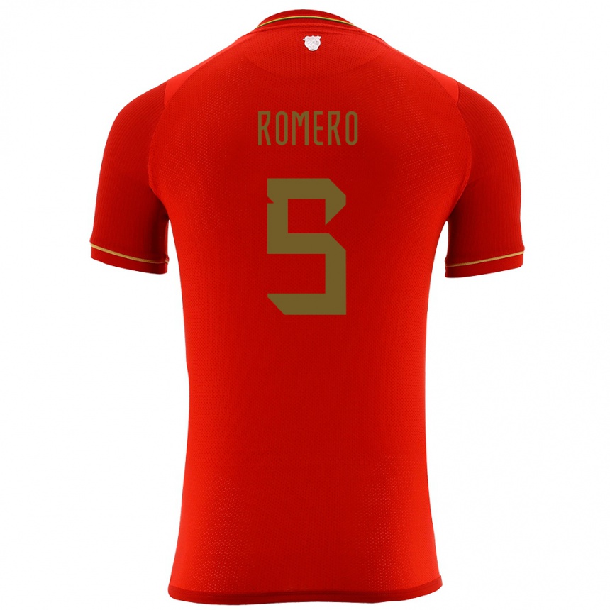נשים כדורגל בוליביה César Romero #5 אָדוֹם הרחק ג'רזי 24-26