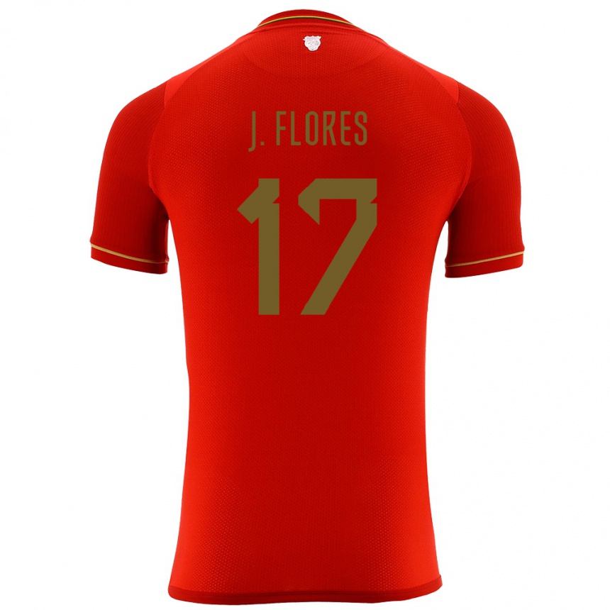 נשים כדורגל בוליביה José Flores #17 אָדוֹם הרחק ג'רזי 24-26