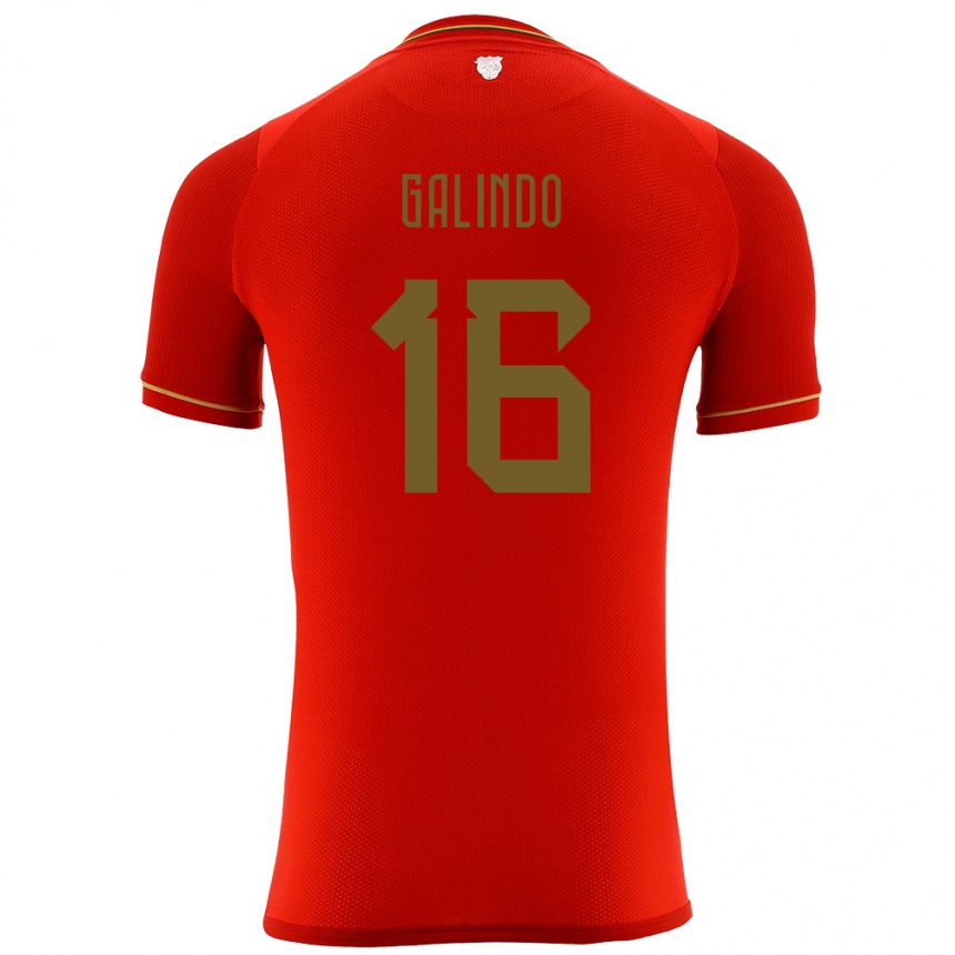 נשים כדורגל בוליביה Matías Galindo #16 אָדוֹם הרחק ג'רזי 24-26