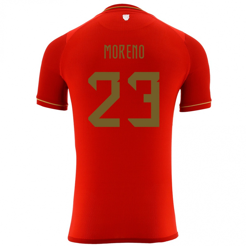 נשים כדורגל בוליביה Leonel Moreno #23 אָדוֹם הרחק ג'רזי 24-26
