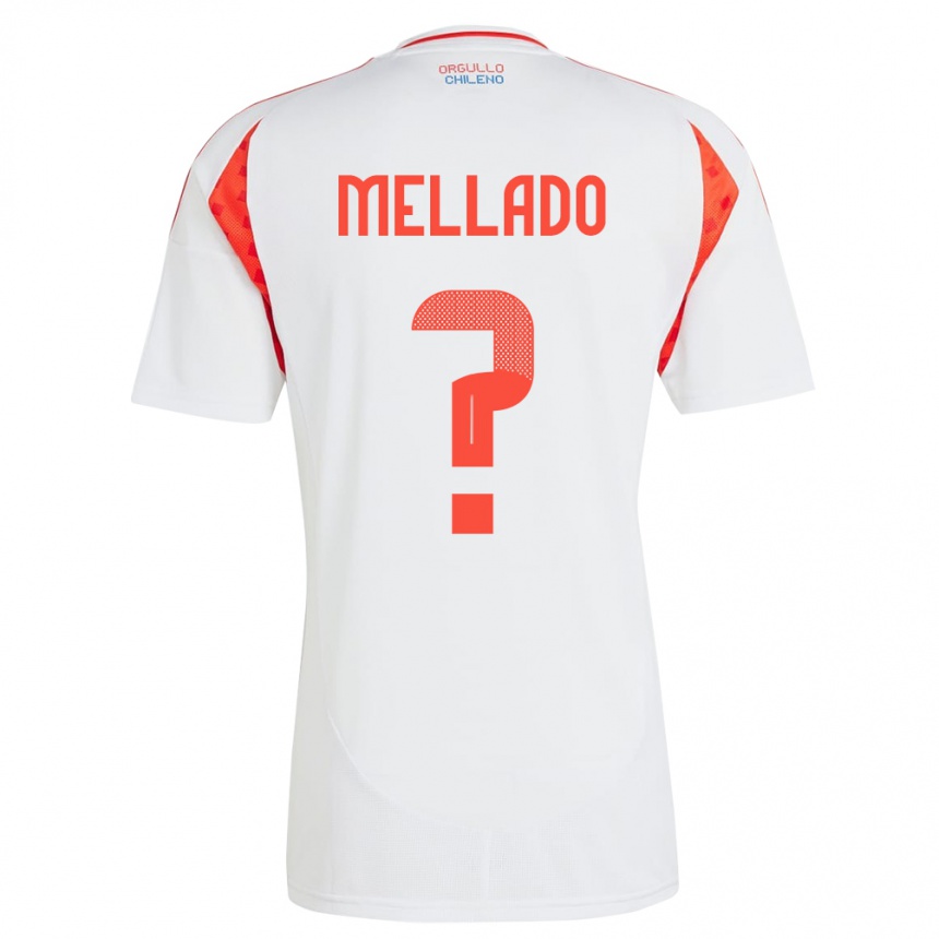 נשים כדורגל צ'ילה Catalina Mellado #0 לבן הרחק ג'רזי 24-26