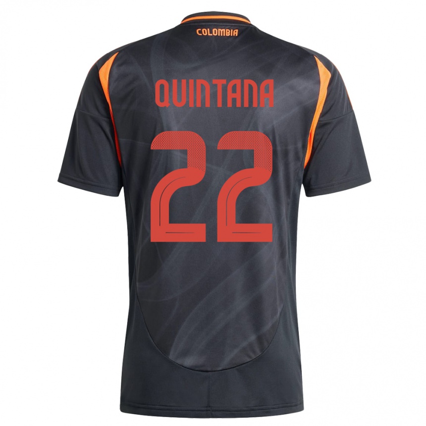 נשים כדורגל קולומביה Breiner Quintana #22 שָׁחוֹר הרחק ג'רזי 24-26
