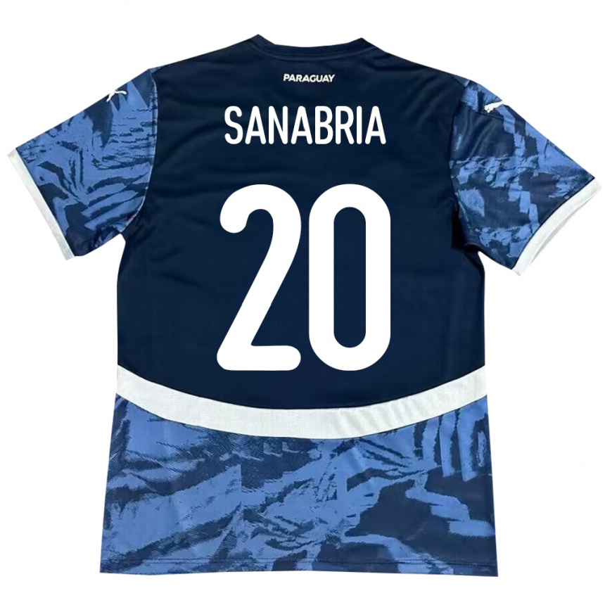 נשים כדורגל פרגוואי Tobías Sanabria #20 כְּחוֹל הרחק ג'רזי 24-26