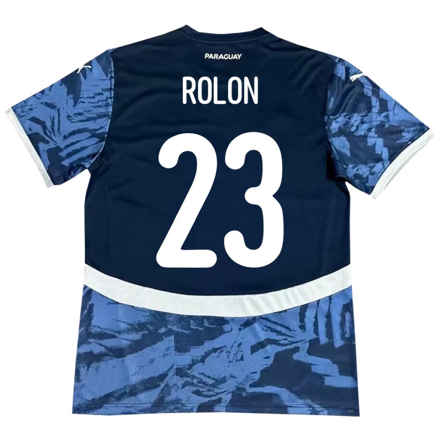 נשים כדורגל פרגוואי Luis Rolón #23 כְּחוֹל הרחק ג'רזי 24-26