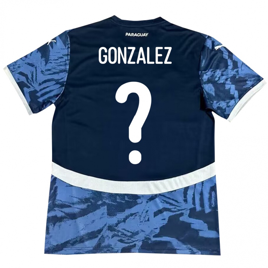 נשים כדורגל פרגוואי Antonio González #0 כְּחוֹל הרחק ג'רזי 24-26