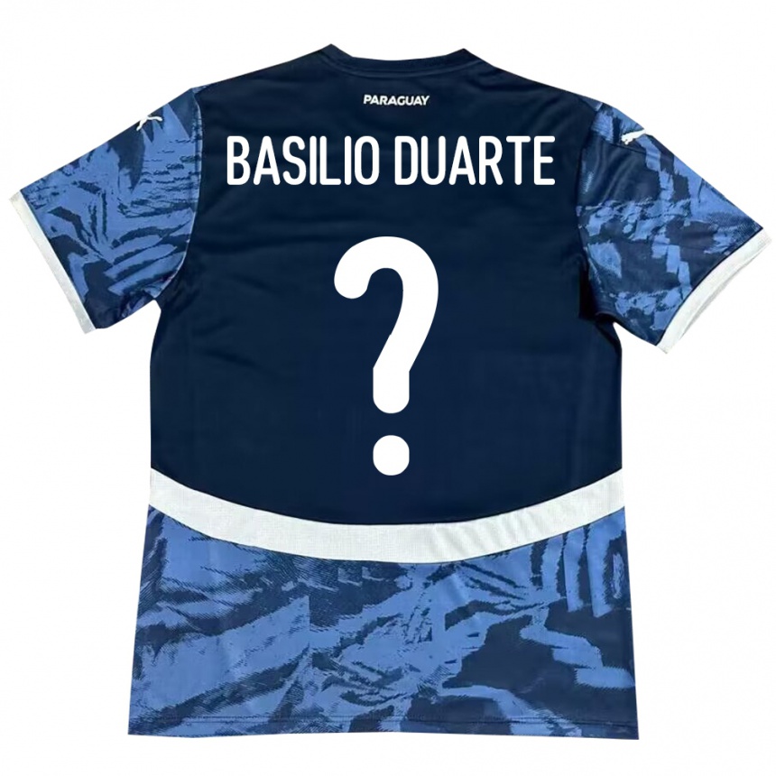 נשים כדורגל פרגוואי Basilio Duarte #0 כְּחוֹל הרחק ג'רזי 24-26