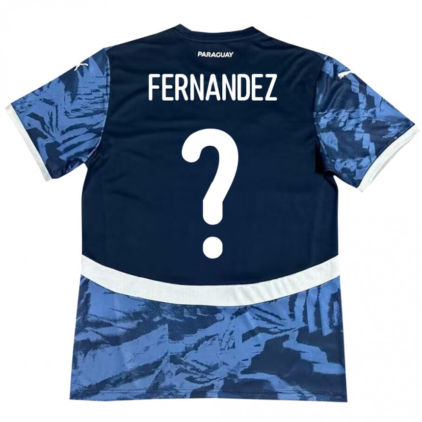 נשים כדורגל פרגוואי Diego Fernández #0 כְּחוֹל הרחק ג'רזי 24-26