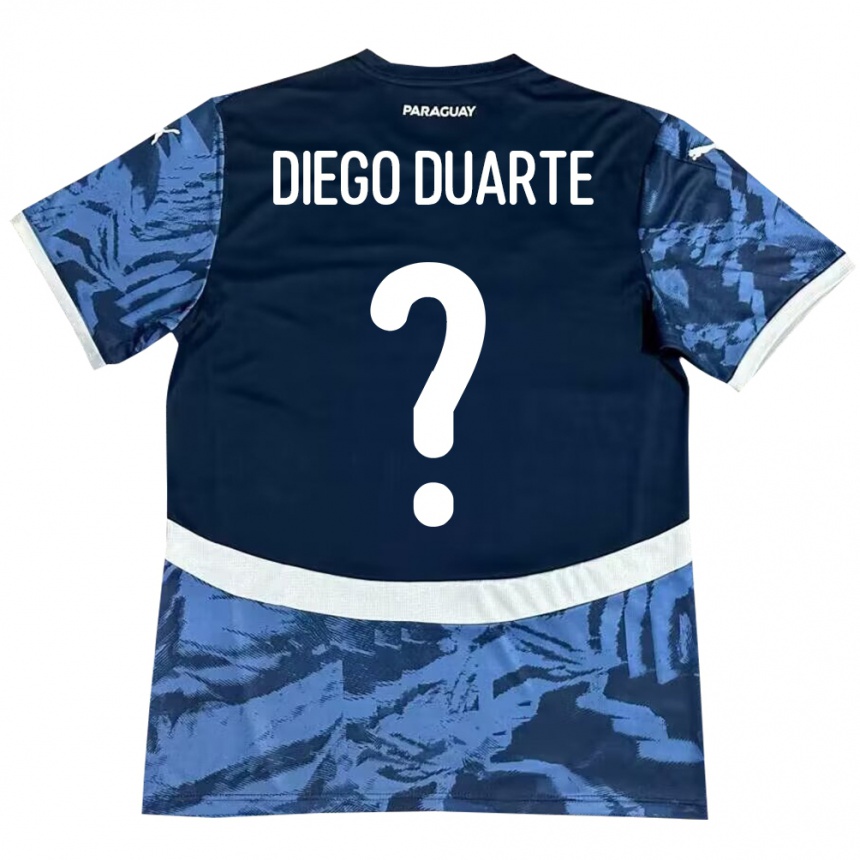 נשים כדורגל פרגוואי Diego Duarte #0 כְּחוֹל הרחק ג'רזי 24-26