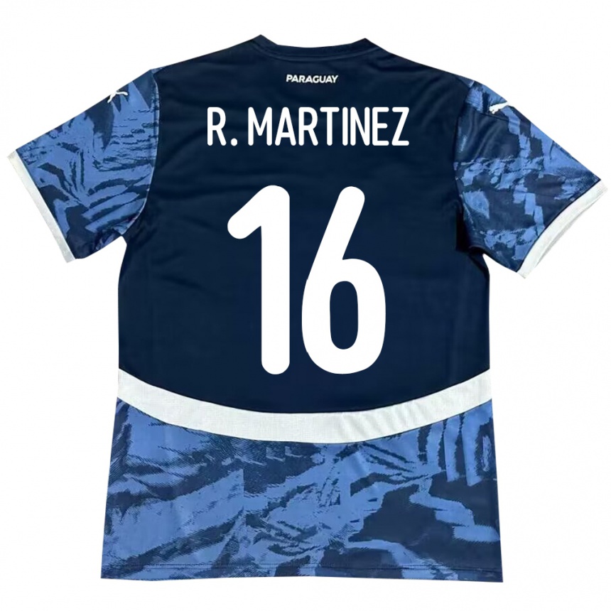 נשים כדורגל פרגוואי Ramona Martínez #16 כְּחוֹל הרחק ג'רזי 24-26