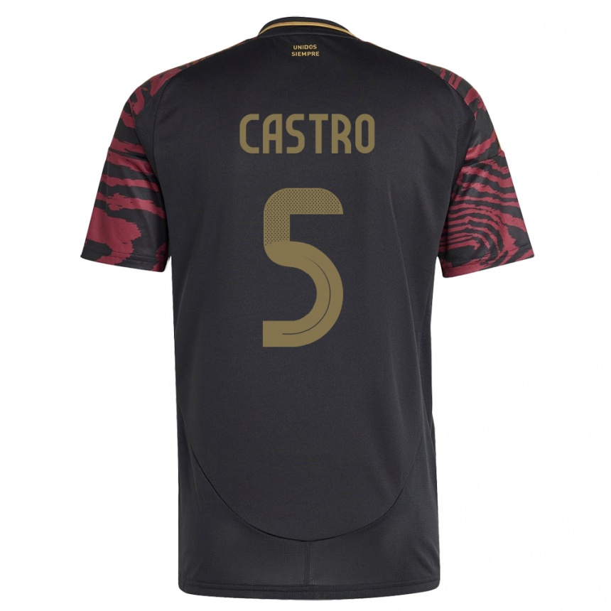 נשים כדורגל פרו Rosa Castro #5 שָׁחוֹר הרחק ג'רזי 24-26