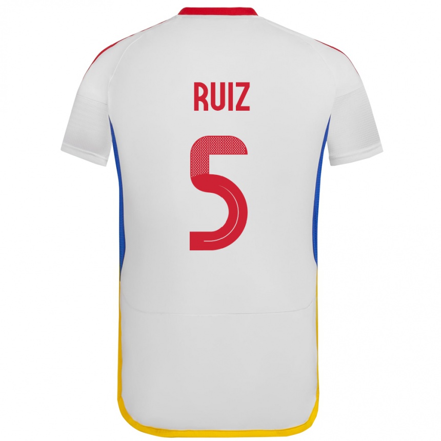 נשים כדורגל ונצואלה Emerson Ruíz #5 לבן הרחק ג'רזי 24-26