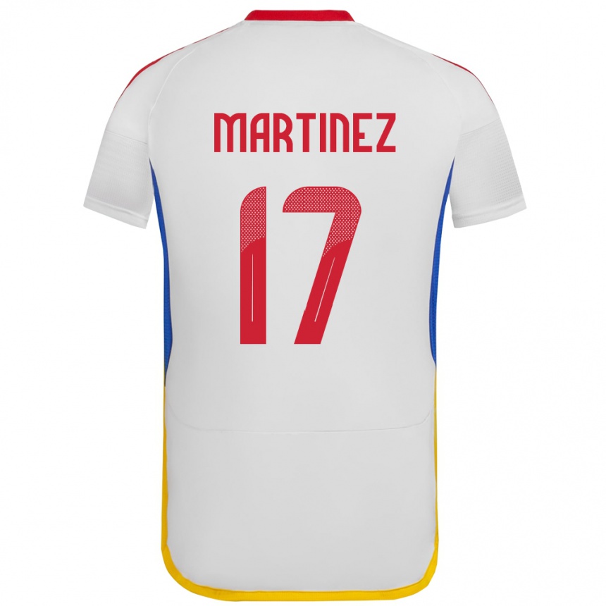 נשים כדורגל ונצואלה David Martínez #17 לבן הרחק ג'רזי 24-26