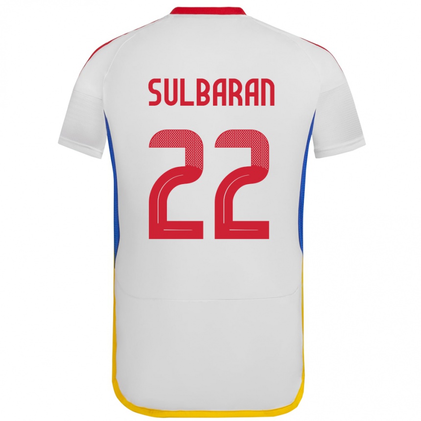 נשים כדורגל ונצואלה Manuel Sulbarán #22 לבן הרחק ג'רזי 24-26